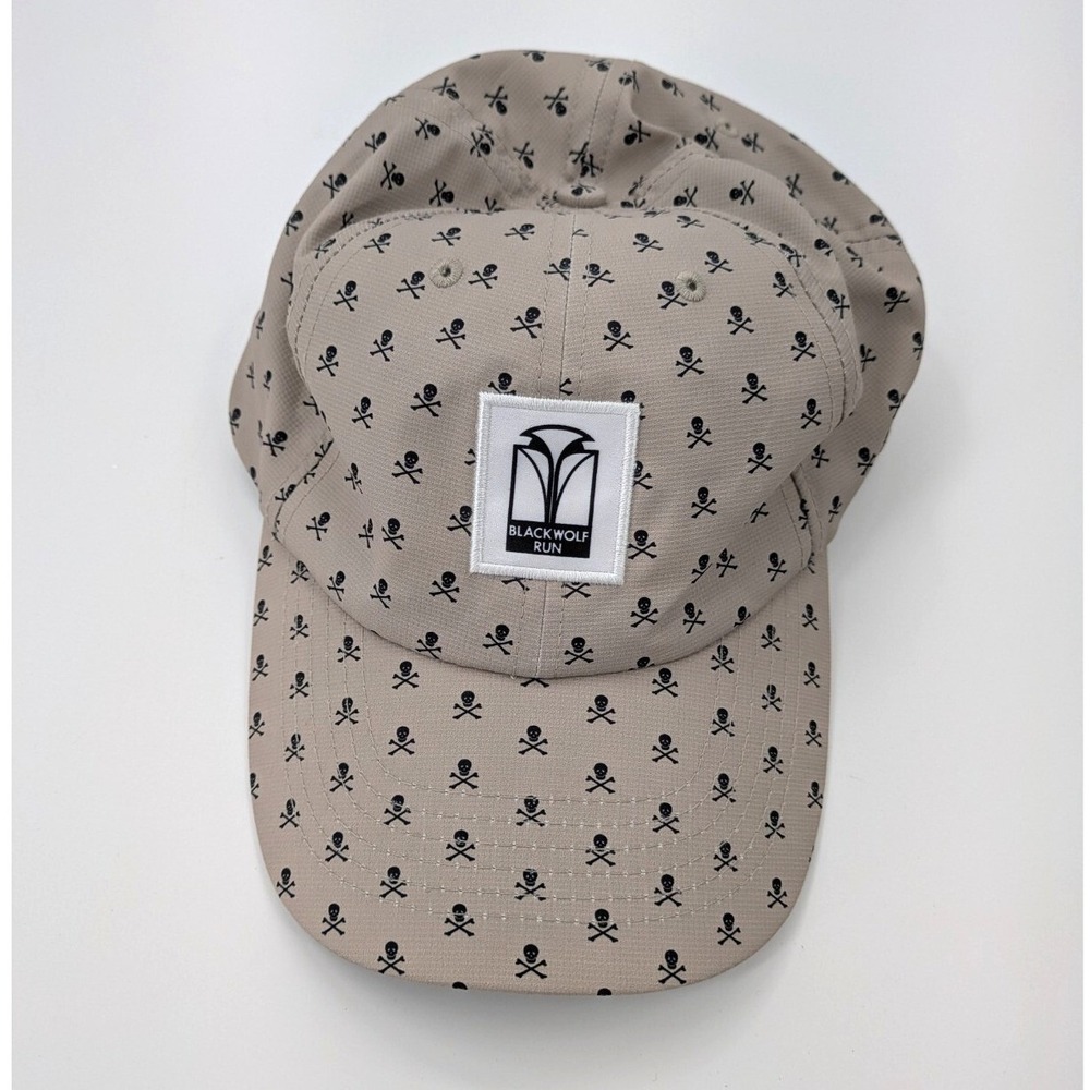Imperial Blackwolf‎ Run Golf Hat Men Skull Crossbones Cap Tan Beige Adjustable